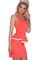 Zurück ärmellos Orange Kleid Scoop Peplum Club Kleider - Bild 2