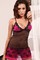 Rosa Schwarz Sexy Punkt Polyester Elasthan Babydoll - Bild 1