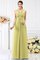 Prinzessin Ärmellos Chiffon Brautjungfernkleid mit Drapierung mit Breiter Träger - Bild 8