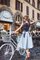 A-Linie Vintage Juwel Ausschnitt Abiballkleid aus Satin mit Applike - Bild 2