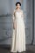 A-Line Prinzessin Natürliche Taile Brautkleid aus Chiffon mit Schaufel Ausschnitt - Bild 1
