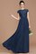 Prinzessin Chiffon Juwel Ausschnitt Kurze Ärmeln Bodenlanges Brautjungfernkleid - Bild 16