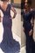Meerjungfrau Stil Lange Ärmeln Normale Taille Abendkleid mit Applike mit Bordüre - Bild 1