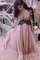 Normale Taille Prinzessin V-Ausschnitt Chiffon Abendkleid mit Applikation - Bild 1