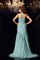 Empire Taille Sweep Train Meerjungfrau Stil Anständiges Abendkleid ohne Ärmeln - Bild 2