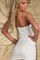 Bodycon Elegant Ausschnitt Schatz Damen Baumwolle Club Kleider - Bild 2