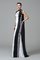 Reißverschluss plissiertes Enges Abendkleid aus Chiffon mit Hohem Kragen - Bild 5