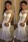 Schaufel-Ausschnitt Meerjungfrau Satin Brautkleid mit Applike ohne Ärmeln - Bild 2