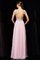 V-Ausschnitt Chiffon Bodenlanges Anständiges Abendkleid mit Offenen Rücken - Bild 2