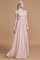 A-Line Prinzessin Chiffon Bodenlanges Brautjungfernkleid mit Reißverschluss - Bild 6