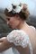 Normale Taille V-Ausschnitt Bodenlanges Brautkleid aus Chiffon mit Bordüre - Bild 3