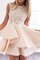 A-Linie Satin Auffallend Prinzessin Normale Taille Mini Abiballkleid mit Applikation - Bild 1