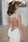 Meerjungfrau Stil Ärmelloses Ehrbar Sweep Train Brautkleid mit Applikation mit Bordüre - Bild 4