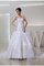 Ärmelloses Organza Kapelle Schleppe Perlenbesetztes Herz-Ausschnitt Brautkleid - Bild 1