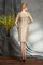 Natürliche Taile Etui Mini Brautmutterkleid mit Reißverschluss mit Applikation - Bild 2