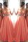 Satin Perlenbesetztes Engelwurz A Linie Sweep Train Prinzessin Ballkleid - Bild 1