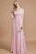 A-Line Prinzessin Chiffon Bodenlanges Brautjungfernkleid mit Reißverschluss - Bild 27