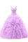 Chiffon Duchesse-Linie Bodenlanges Partykleid mit Rüschen mit Applike - Bild 2