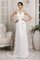 V-Ausschnitt Enges Sittsames Brautkleid mit Bordüre mit Empire Taille - Bild 1