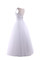 Empire Taille Halle Ausgefallenes Bodenlanges Festliches Brautkleid mit Perlengürtel - Bild 8