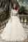 A-Linie Lange Ärmeln Romantisches Brautkleid mit Applikation mit Knöpfen - Bild 1