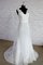 Gekerbter Ausschnitt Sweep Train Luxus Brautkleid aus Spitze ohne Ärmeln - Bild 1