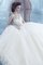 Rückenfreies Juwel Ausschnitt Ärmelloses Brautkleid aus Tüll mit Perlen - Bild 1