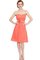 Reißverschluss Chiffon Ärmelloses Knielanges Cocktailkleid mit Blume - Bild 1