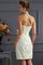 Reißverschluss Enganliegendes Ärmelloses Kurzes Brautmutterkleid mit Applike - Bild 4