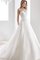 Zeitloses Chiffon Juwel Ausschnitt Brautkleid mit Bordüre mit Gekappten Ärmeln - Bild 1