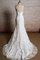 Spitze Ärmelloses V-Ausschnitt Reißverschluss Bodenlanges Brautkleid - Bild 2