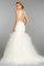A-Line Tüll Sweep Zug Brautkleid aus Organza mit Tiefer Taille - Bild 2