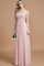 A-Line Prinzessin Chiffon Bodenlanges Brautjungfernkleid mit Reißverschluss - Bild 2