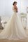 Sweep Zug Bodenlanges Sittsames Brautkleid mit Bordüre mit Natürlicher Taille - Bild 2