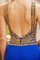 Perlenbesetztes Normale Taille Enges Bodenlanges Abendkleid mit Offenen Rücken - Bild 4
