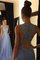A Linie Normale Taille Chiffon Abendkleid mit Applikation ohne Ärmeln - Bild 1
