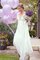 A-Line Langärmeliges V-Ausschnitt Schlichtes Brautkleid mit Gürtel - Bild 2