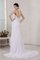 Rückenfreies Perlenbesetztes Empire Taille Brautkleid aus Chiffon ohne Ärmeln - Bild 2