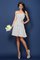 Ein Schulterfreies Trägerlos Mini Brautjungfernkleid aus Chiffon mit Blume - Bild 19