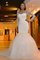 Tüll Meerjungfrau Fabelhaft Sweep Train Schaufel-Ausschnitt Langärmeliges Brautkleid - Bild 2