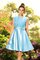 Prinzessin A-Linie Reißverschluss Knielanges Brautjungfernkleid ohne Ärmeln - Bild 18