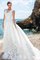 Strand Spitze Sweep Zug Reißverschluss Brautkleid mit Applikation - Bild 1