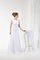 A-Line Ärmellos Bodenlanges Brautkleid aus Satin mit Wasserfall Ausschnitt - Bild 2