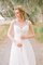 Perlenbesetztes Modern Legeres Brautkleid mit Bordüre mit Gekappten Ärmeln - Bild 1