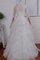 A-Line Reißverschluss Konservatives Brautkleid mit Bordüre mit Langen Ärmeln - Bild 2