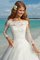 Schulterfrei Bateau Luxus Brautkleid mit Applike aus Organza - Bild 2