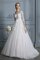 Duchesse-Linie Natürliche Taile V-Ausschnitt Niedlich Brautkleid mit Bordüre aus Tüll - Bild 1