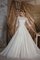 Organza Halbe Ärmeln Bodenlanges Brautkleid mit Bordüre mit Natürlicher Taille - Bild 1