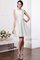 Normale Taille A-Linie Reißverschluss Mini Brautjungfernkleid aus Taft - Bild 29