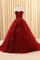 Organza Sweep Train Partykleid mit Bordüre mit Applikation - Bild 1